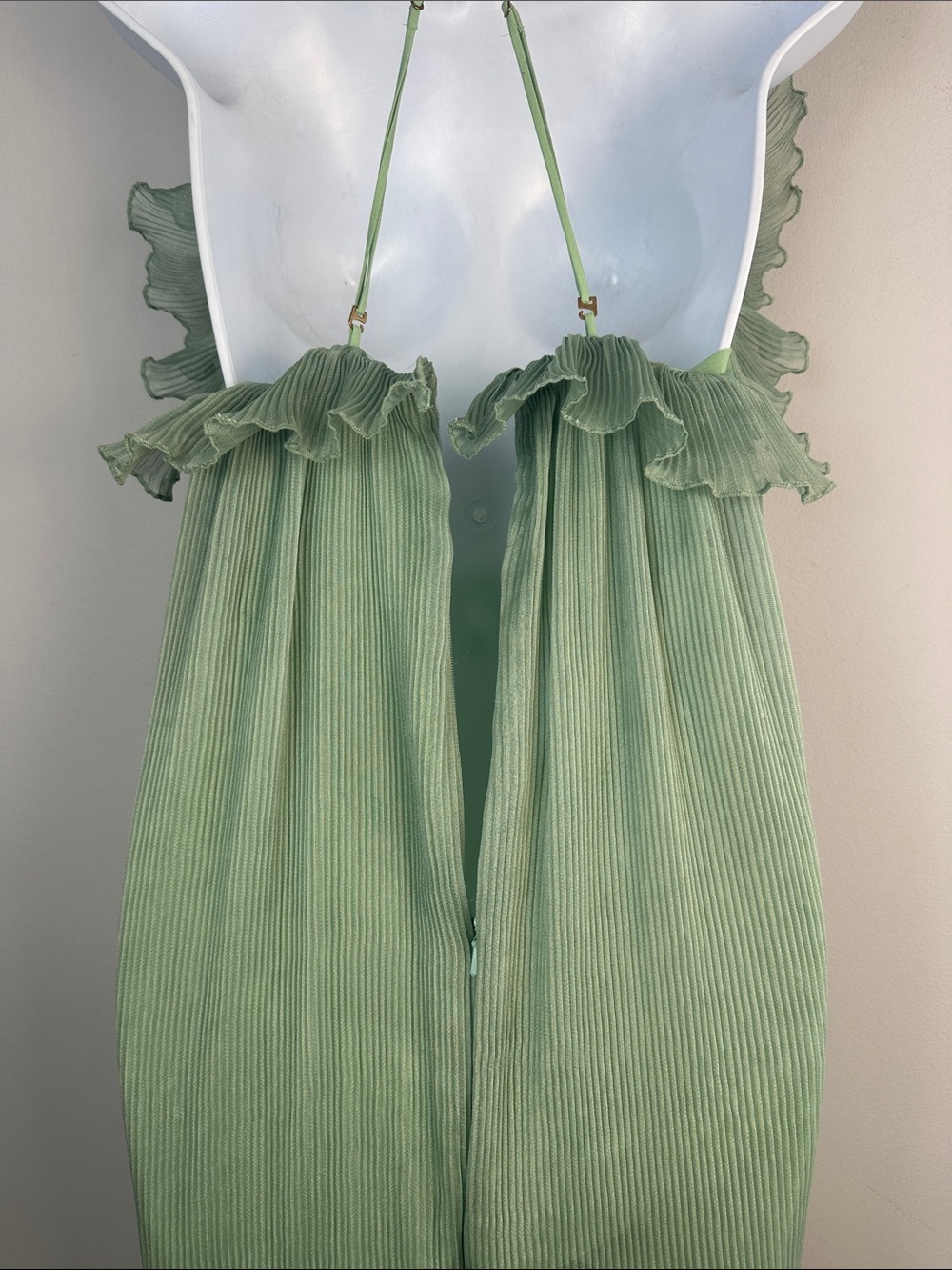Alice McCall Ruffle Jumpsuit Green Size 4 Lightweight Romper Feminine Playsuit - Picture 13 of 16